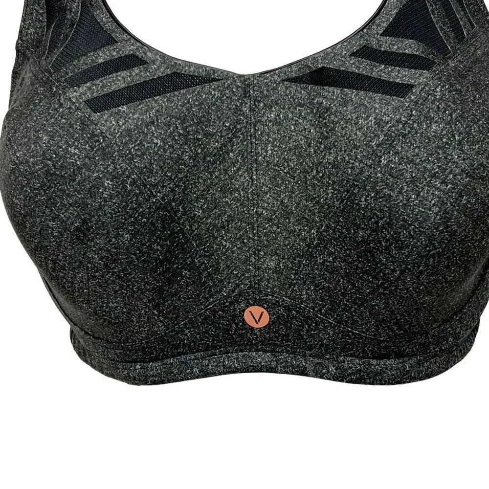 Livi active max support underwire gray high impact sports bra size 44DD